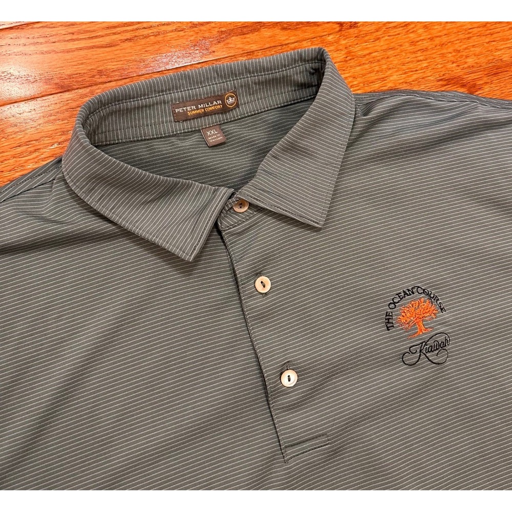 Peter Millar Summer Comfort Kiawah Ocean Course Golf Polo Shirt Mens 2XL Green